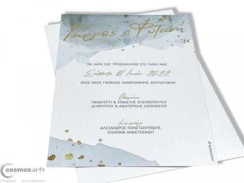 Προσκλητήρια γάμου Boho - W2224 - <p>Πρωτότυπο προσκλητήριο γάμου Gold splash</p>...