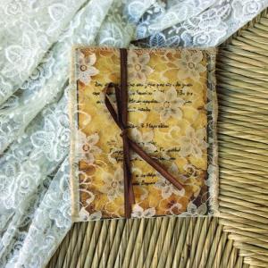 Προσκλητήρια γάμου -Γ1618 - <p>Rustic προσκλητήριο γάμου σε φάκελο από δαντέλα...</p>...