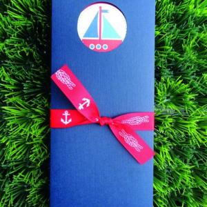 Προσκλητήριο Βάπτισης -B1401 - <p>Ναυτικό προσκλητήριο βάπτισης σε blue navy φάκελο.</p>...